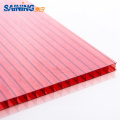 6mm double wall hollow polycarbonate plastic roofing sheet, twin wall hollow polycarbonate sheet with UV protection